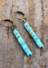 Boho Earrings, Dangle Earrings, Vintage Natural Stone Blue